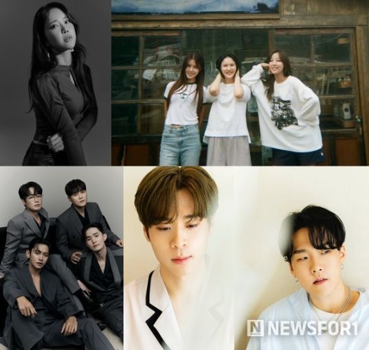 좌측부터 시계방향으로 백지영, 써니힐, 포맨, 노을